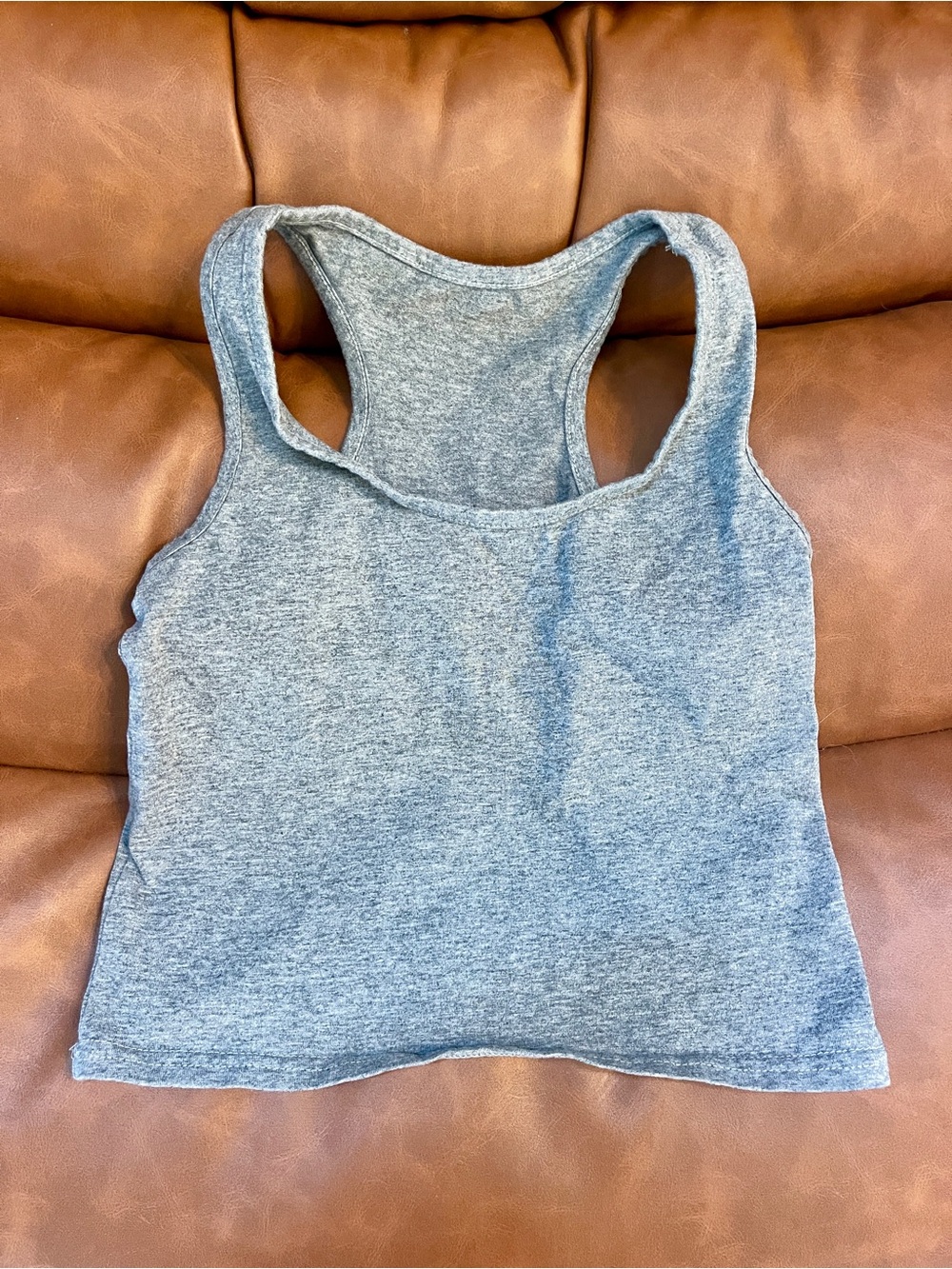 NWOT Heather Grey Sleeveless Racerback Cropped Tank Crop Top